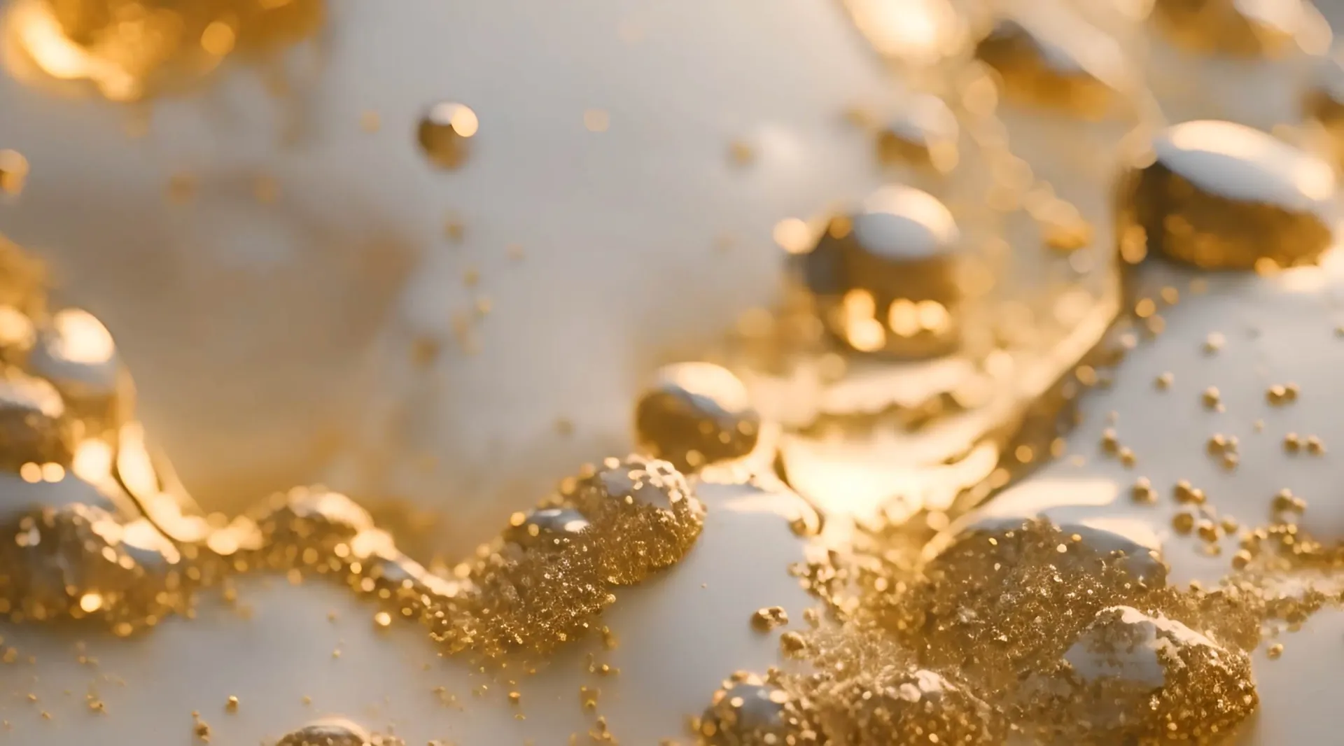 Opulent White and Gold Flowing Stock Video